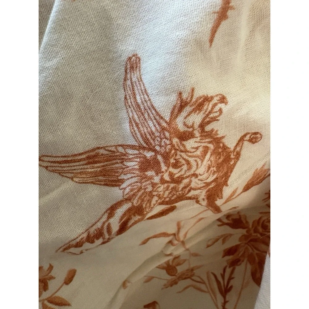 Urban Outfitters deep orange cream color Pillowcase Set  Standard Size Birds